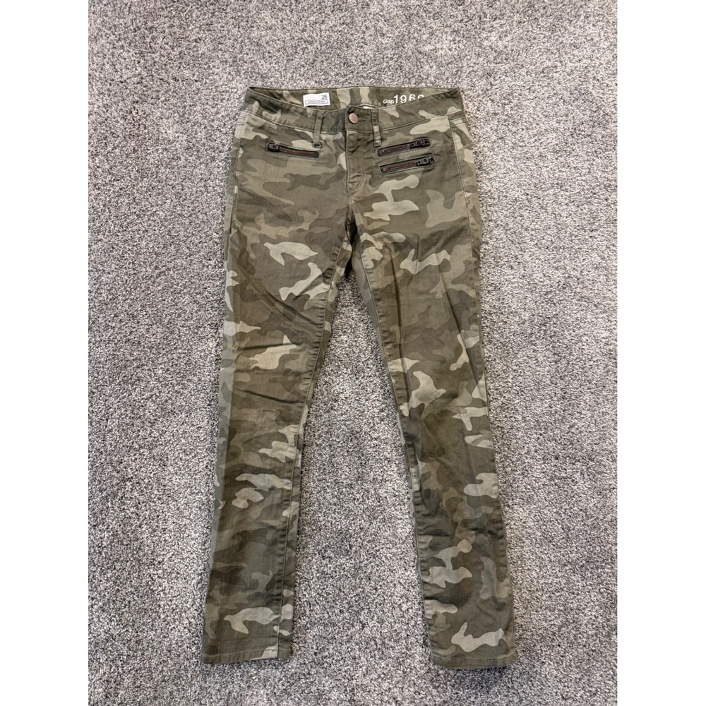 Gap 1969 Jeans Womens 26 Camoflage Always Skinny Camo Zip Pocket Skinny‎